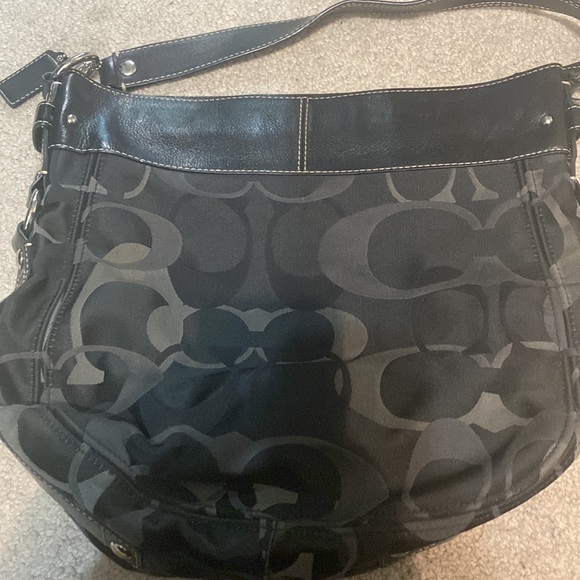Coach black tote. Tons of wear left in it, selling as is. - Picture 3 of 5